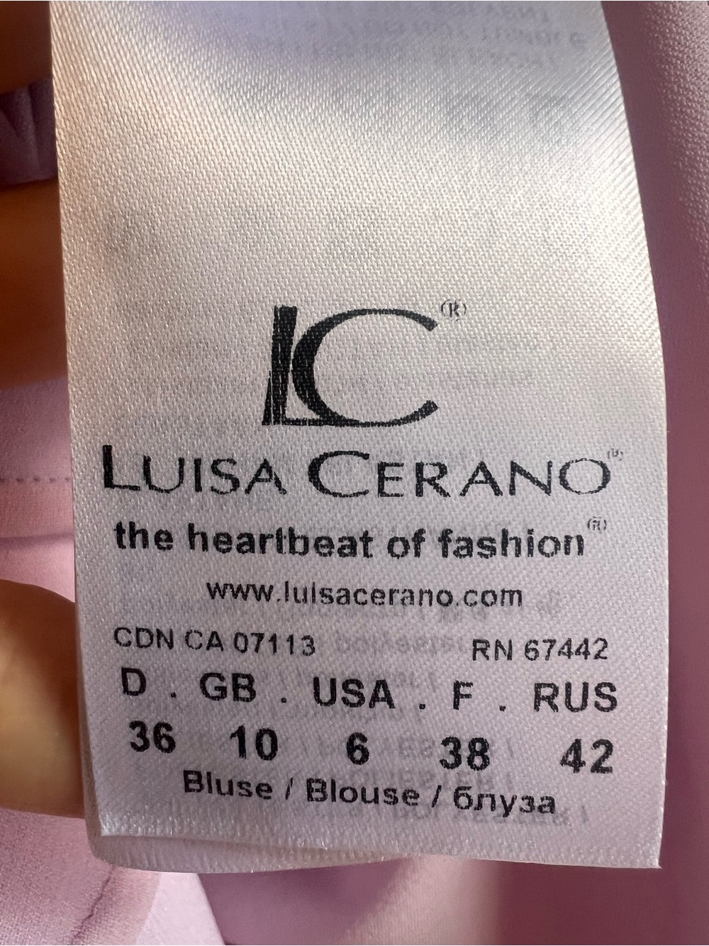 Luisa Cerano Gabardine Keyhole Crepe button down shirt Sz 6 excellent condition - Picture 14 of 15
